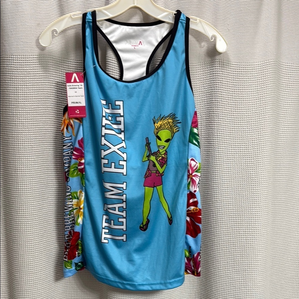 Vintage‎ NEW Ragbrai Exile Brewing Co bike jersey 2018 Hawaiian theme beer Iowa